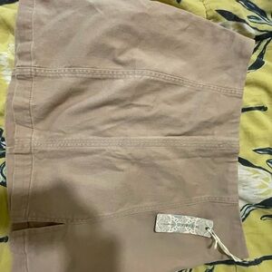 iris Tan Mini Skirt with Back Zip